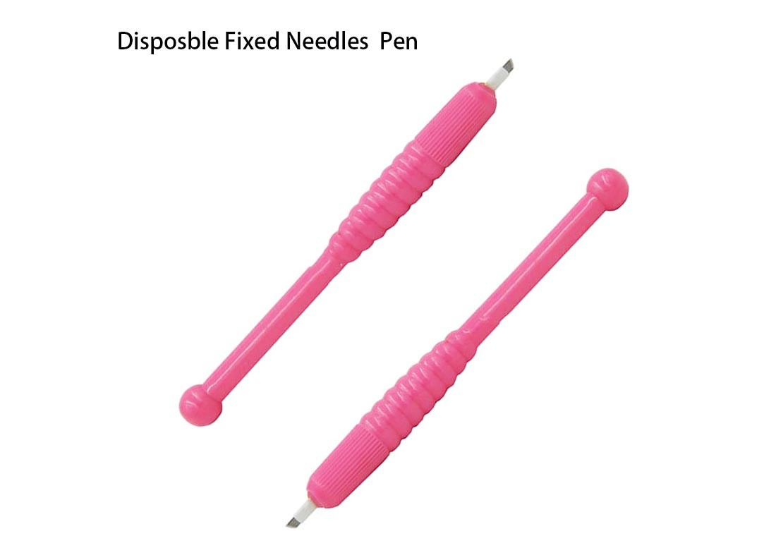 刺繍の金属の手動眉毛の入れ墨のペン、ピンクの永久的な構造の入れ墨のペン